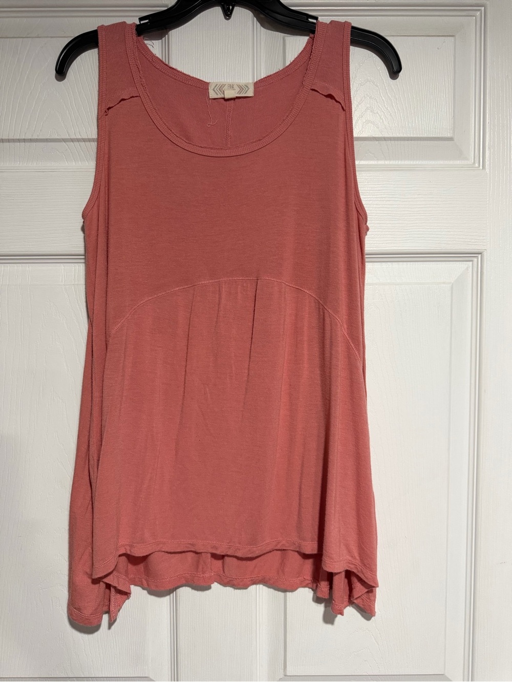 Pink Rose Sleeveless Scoop Neck Tank Top - Dusty Coral Pink